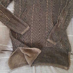 100% cotton tunic mock neck knit sweater